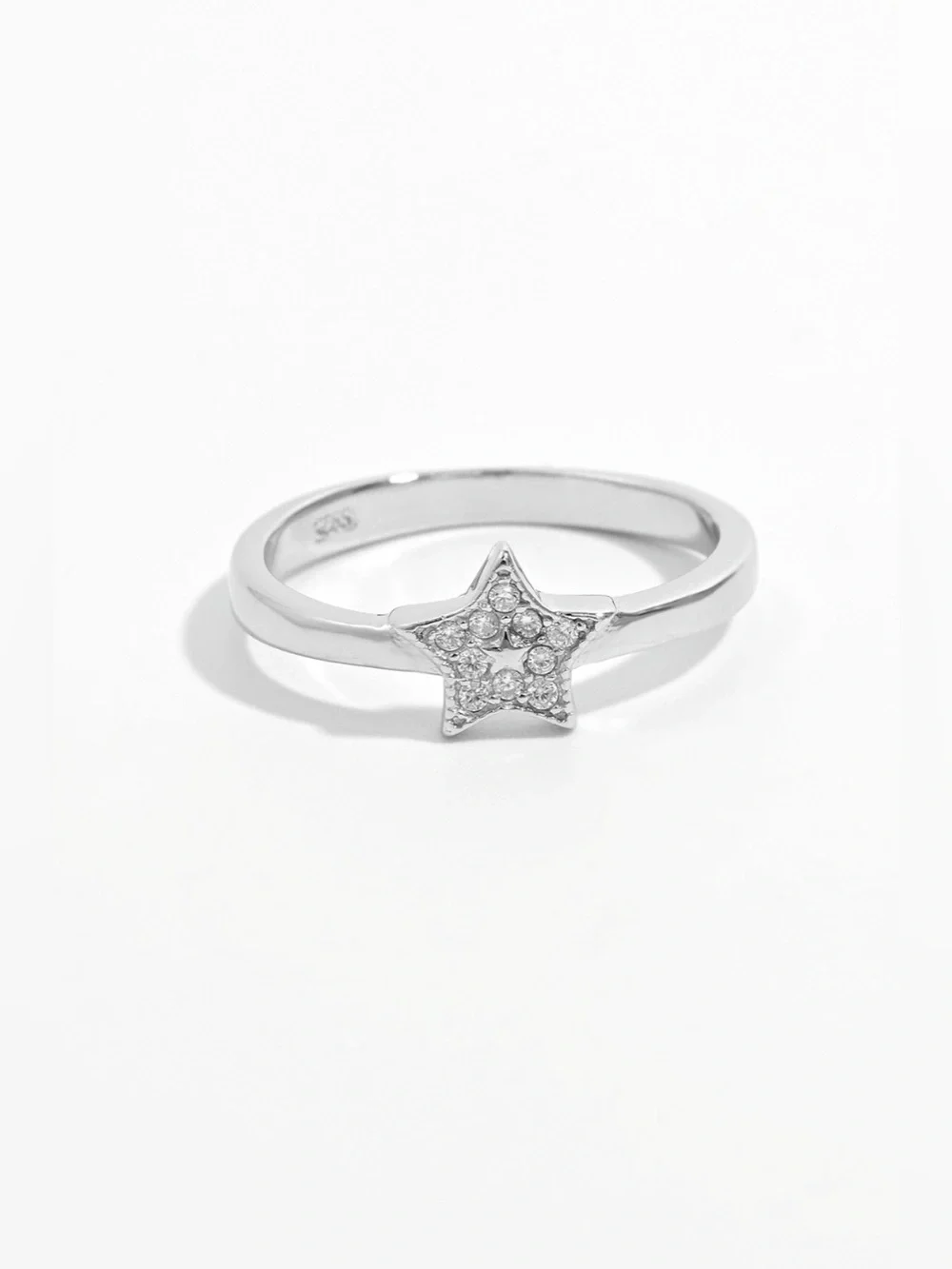 925 Sterling Silver Inland Zircon Star Ring